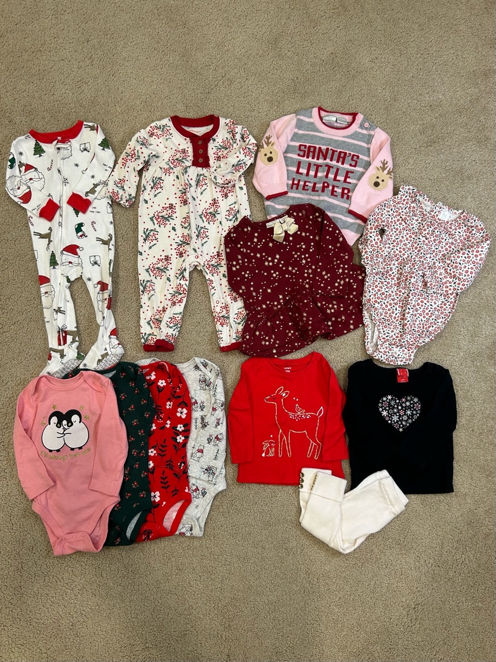 Baby Girl Christmas Holiday Bundle Size 12 Months